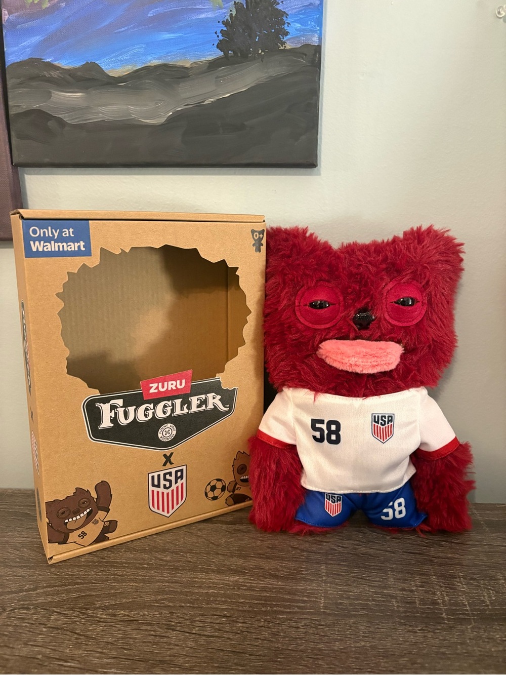 ZURU Fuggler Red Plush Soccer Stuffed Toy - USA Jersey (Red)